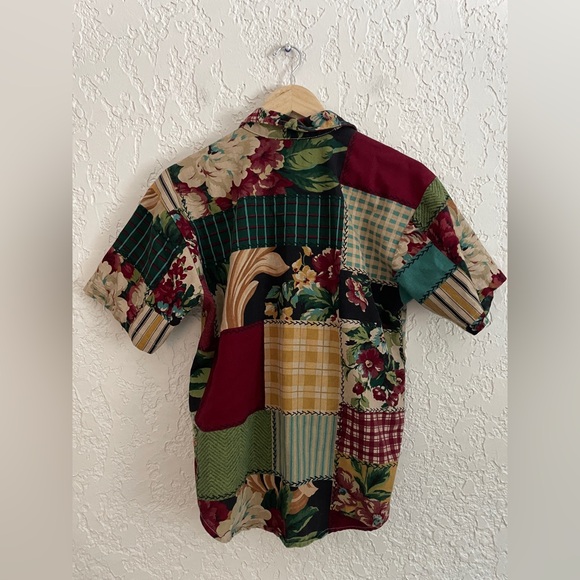 Dreamy Vintage RARE 90s Patchwork Cottagecore Prairie Top - S - Picture 5 of 6